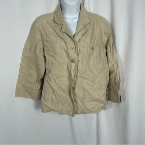 Preston & York Linen collared button front jacket S